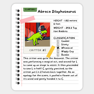 Abraca Dilophosaurus Logbook Sticker